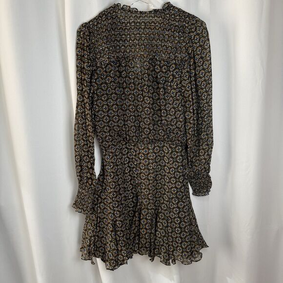 Veronica Beard Sacco Smocked Long Sleeve Mini Dress Sz 6 New - Picture 5 of 10